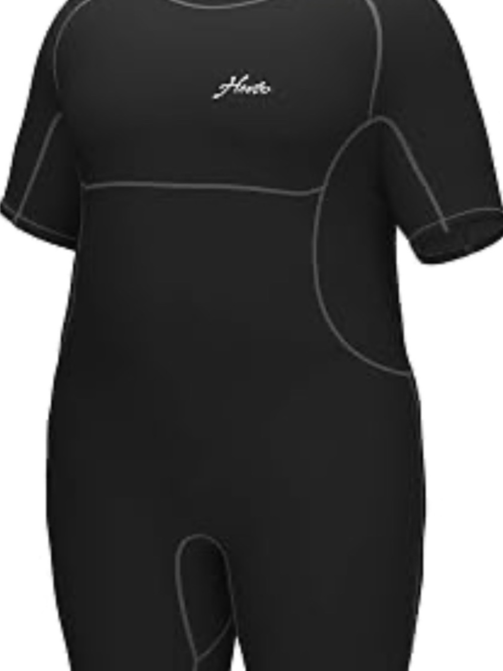 Hevto Men’s Black Short-Sleeve Wetsuit with back zipper